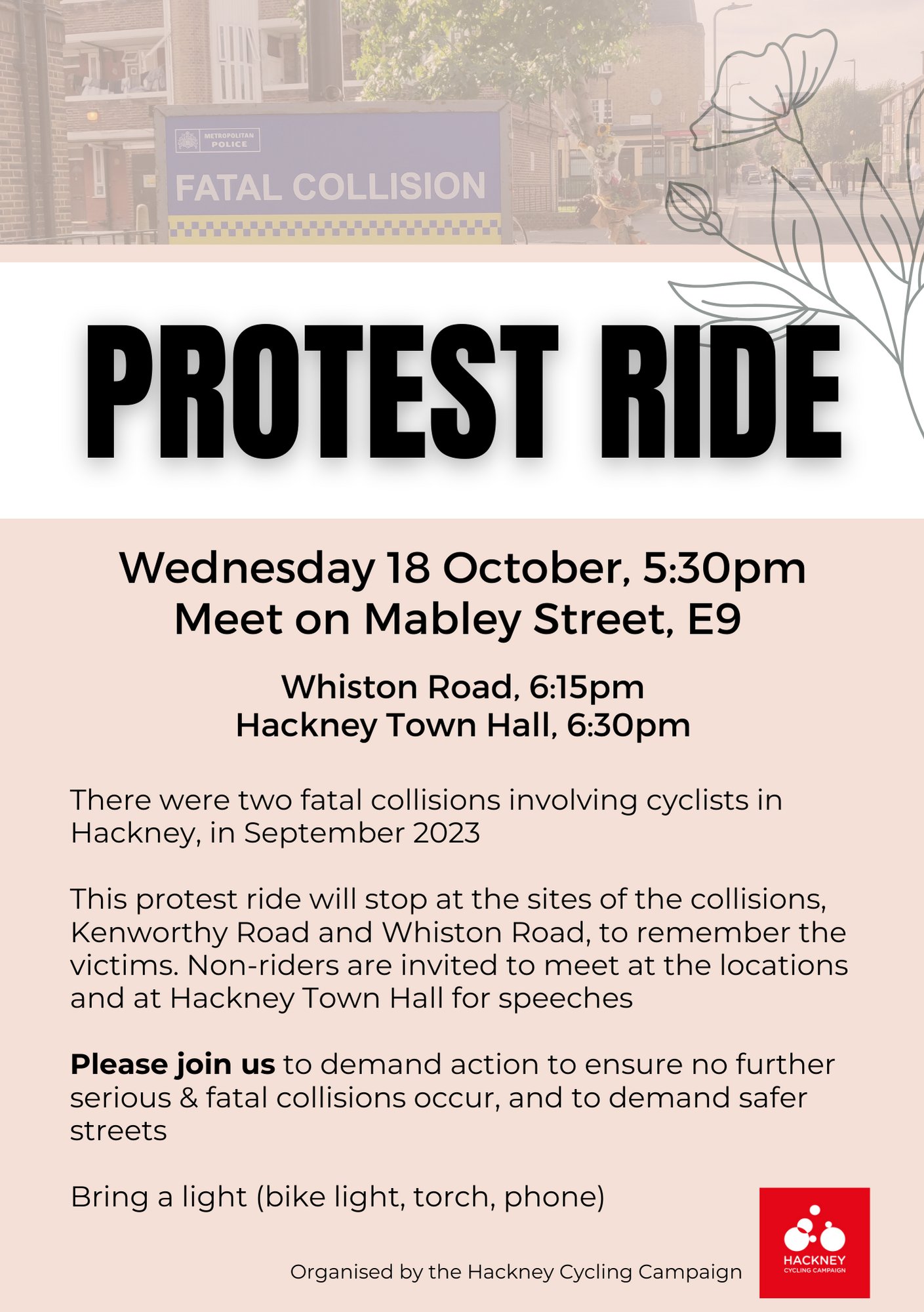 Protest ride October 2023 - Hackney Cycling Campaign