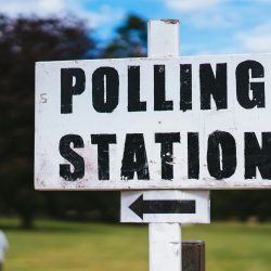 Polling station sign
