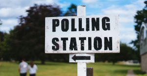 Polling station sign